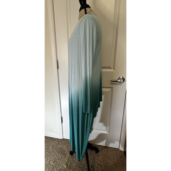 BCBG Maxazaria women’s sz M Blue Green Ombre Cardigan Wrap Sweater Y2K Summer - Picture 4 of 7